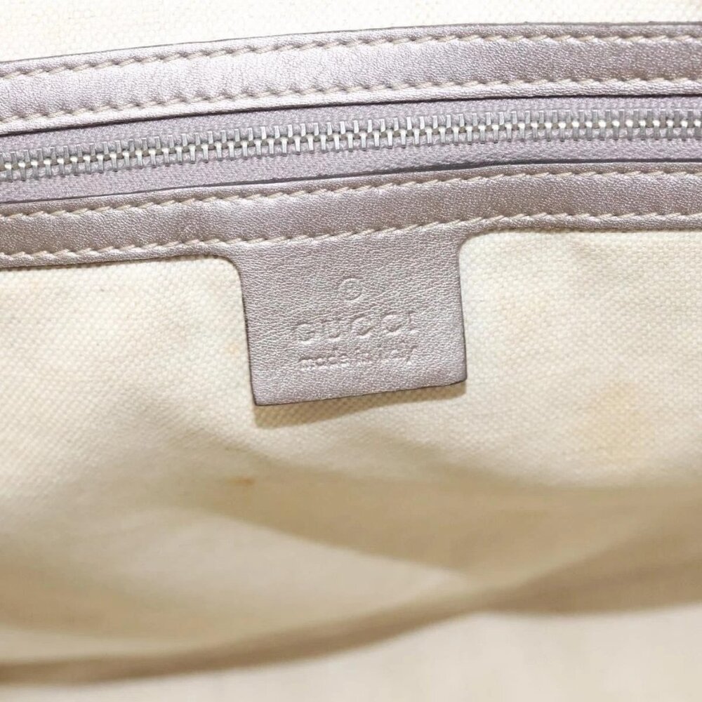 GUCCI GG Canvas Guccissima GG Twins Bag Leather Purple Silver 232956 Auth 119708 - Picture 13 of 16